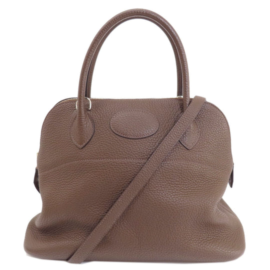 HERMES Handbag Taurillon Clemence Brown Bolide 31 Brown SilverMetal