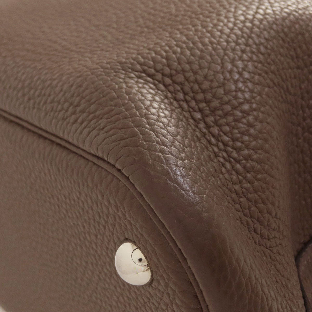 HERMES Handbag Taurillon Clemence Brown Bolide 31 Brown SilverMetal