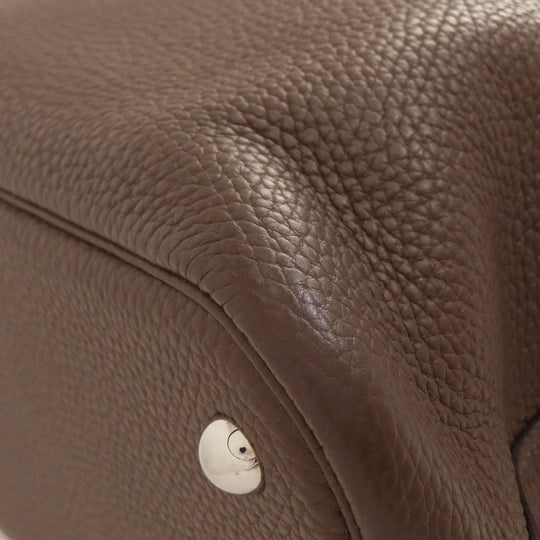HERMES Handbag Taurillon Clemence Brown Bolide 31 Brown SilverMetal