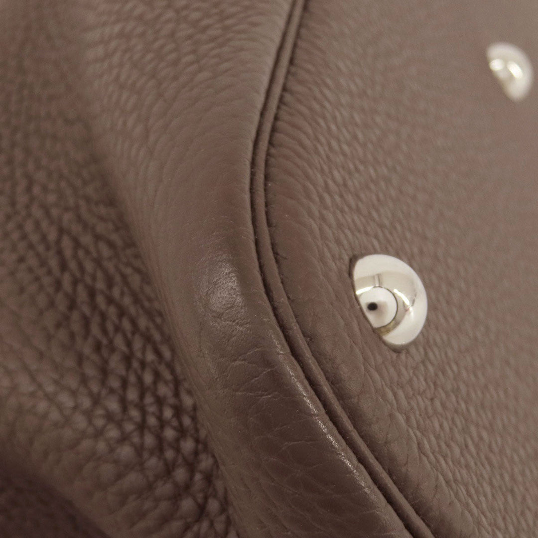 HERMES Handbag Taurillon Clemence Brown Bolide 31 Brown SilverMetal