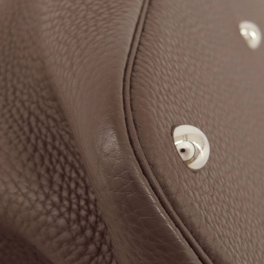 HERMES Handbag Taurillon Clemence Brown Bolide 31 Brown SilverMetal