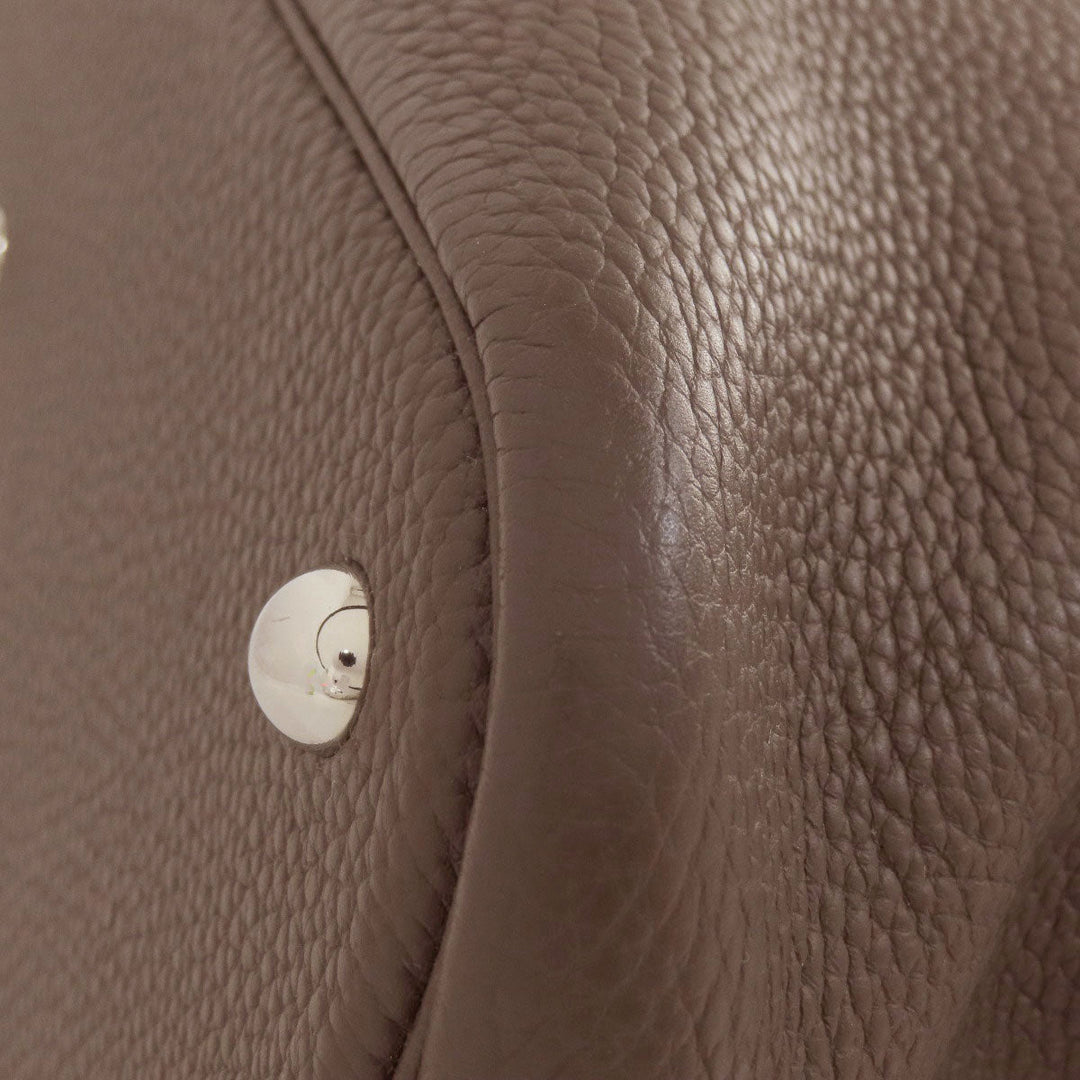 HERMES Handbag Taurillon Clemence Brown Bolide 31 Brown SilverMetal