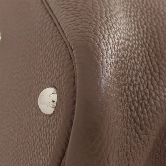 HERMES Handbag Taurillon Clemence Brown Bolide 31 Brown SilverMetal