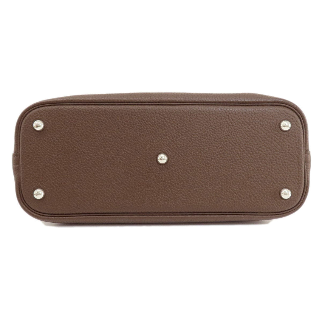 HERMES Handbag Taurillon Clemence Brown Bolide 31 Brown SilverMetal