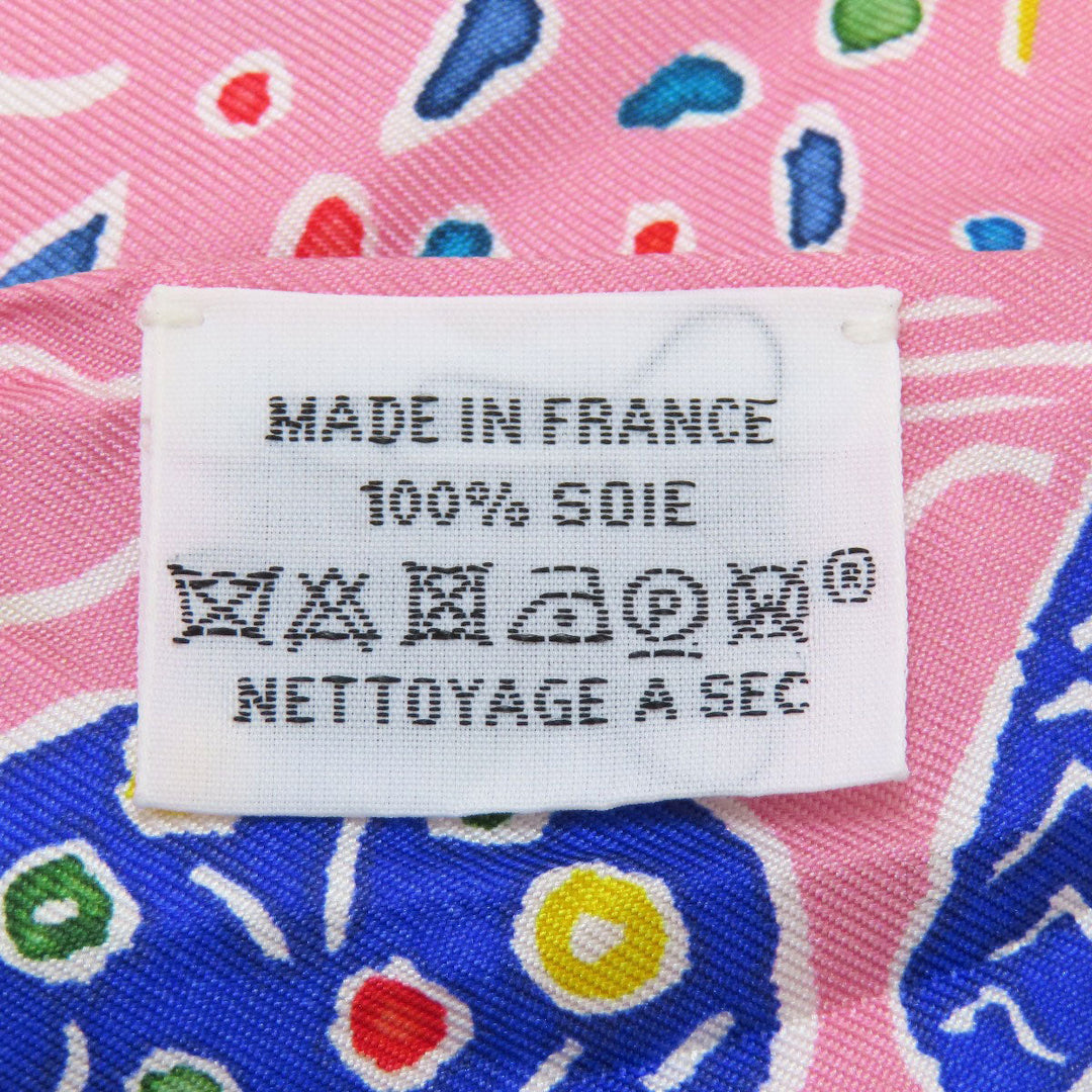 HERMES scarf silk pink Twilly Women Used Authentic