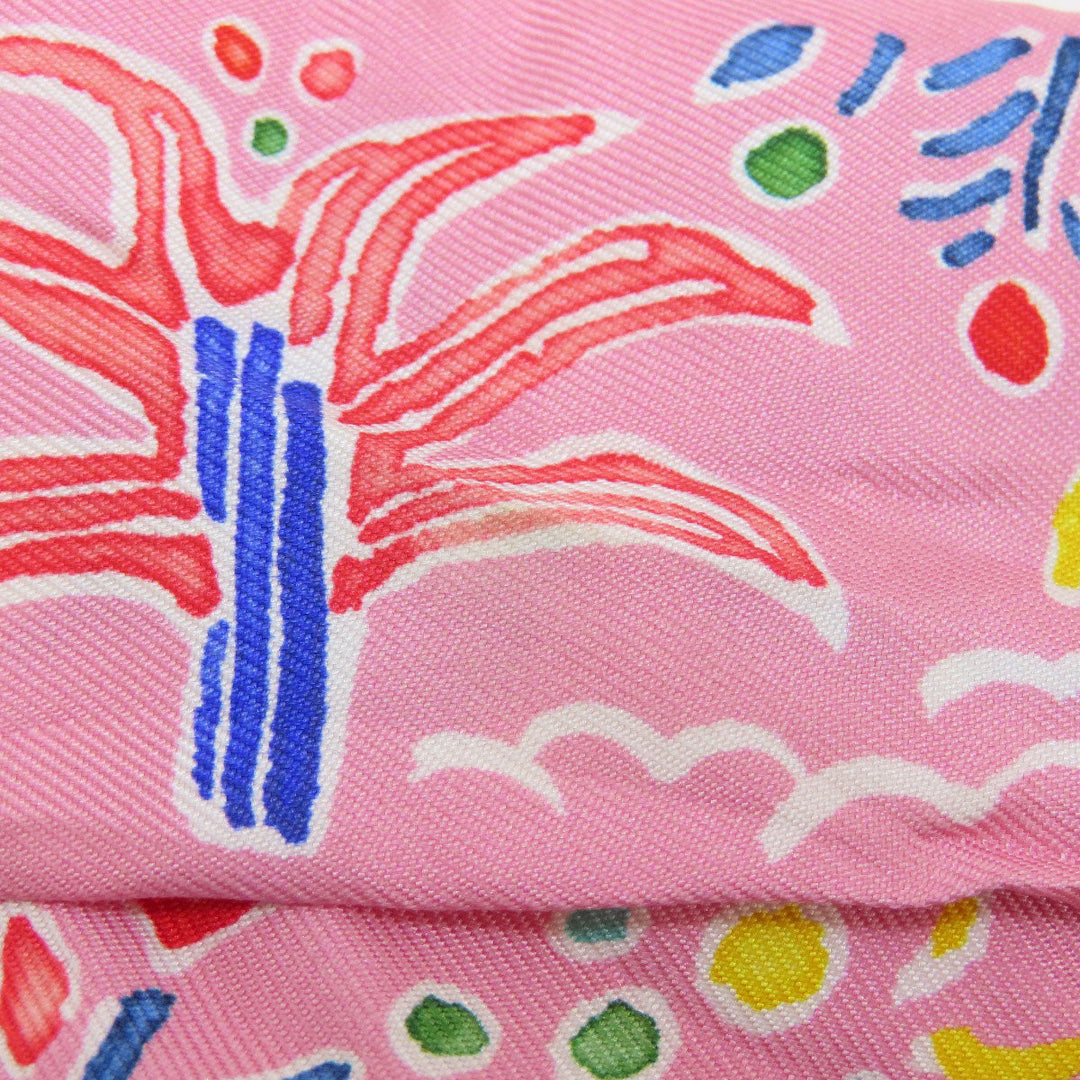 HERMES scarf silk pink Twilly Women Used Authentic