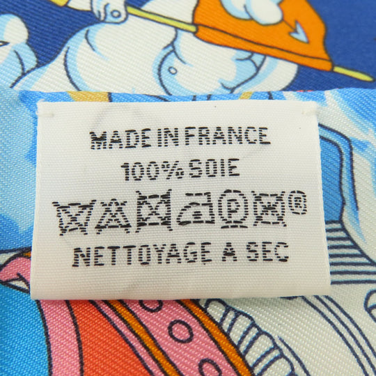 HERMES scarf silk blue Twilly Women Used Authentic