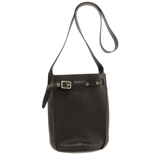 CELINE Shoulder Bag Calfskin black Big Bag Bucket Women Used Authentic