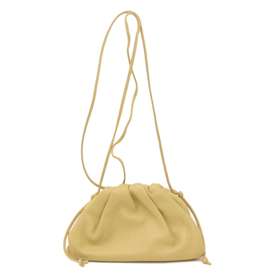 BOTTEGAVENETA Shoulder Bag Calfskin beige Gamaguchi Shoulder Women Used Authentic