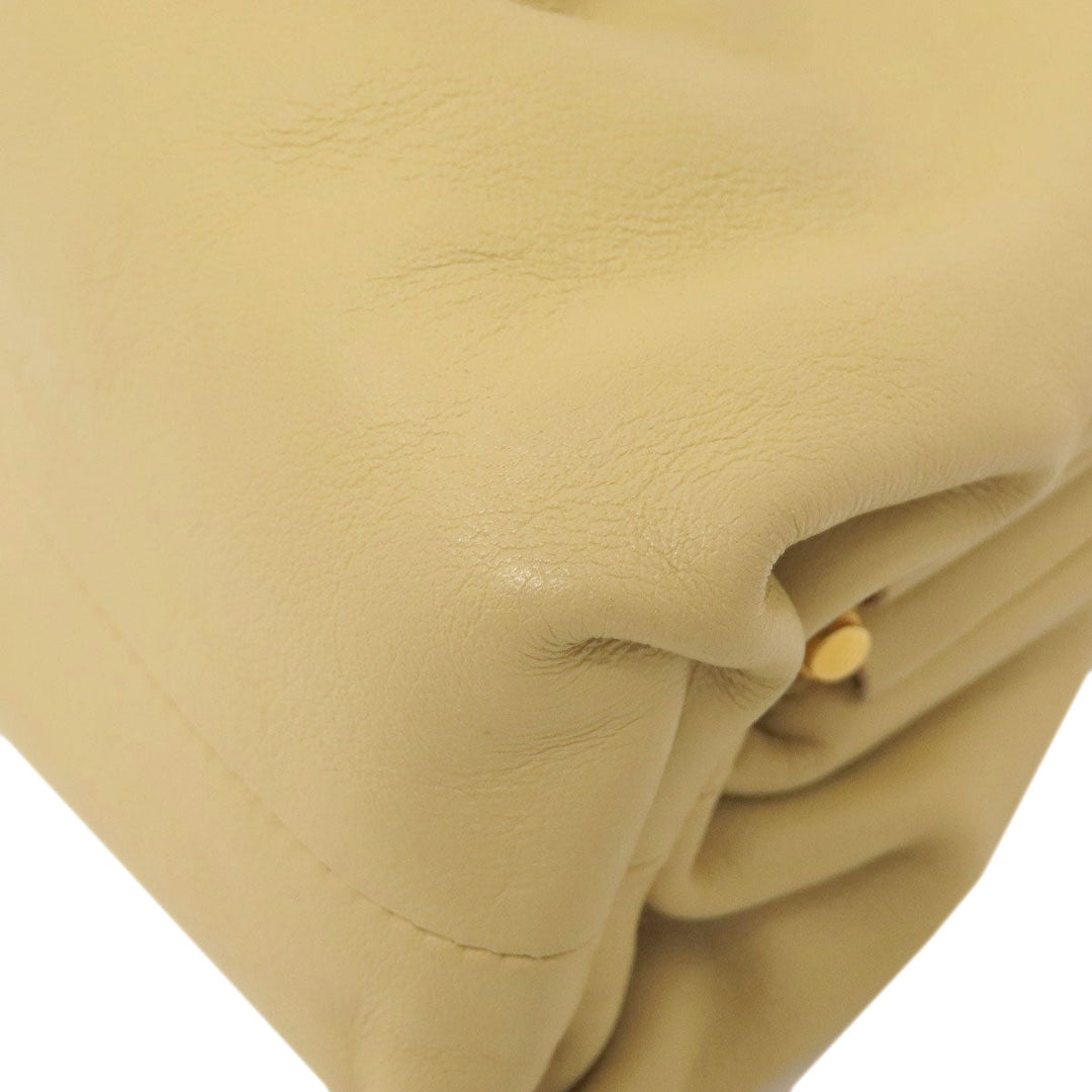 BOTTEGAVENETA Shoulder Bag Calfskin beige Gamaguchi Shoulder Women Used Authentic