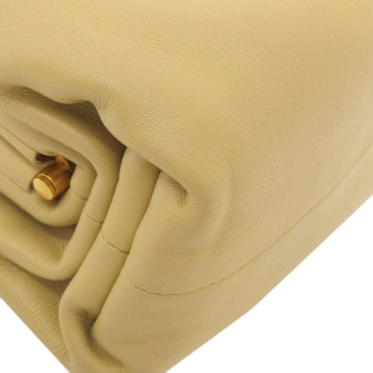 BOTTEGAVENETA Shoulder Bag Calfskin beige Gamaguchi Shoulder Women Used Authentic