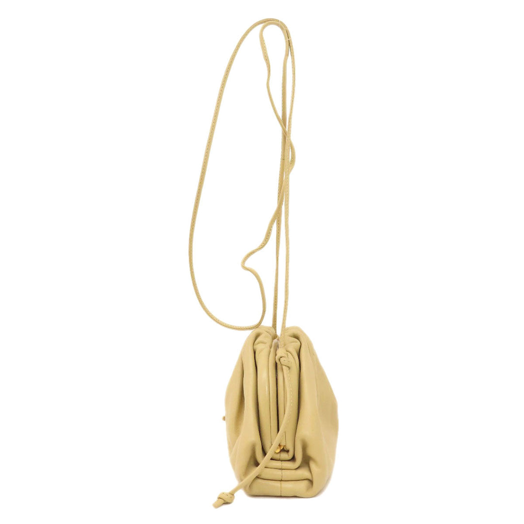 BOTTEGAVENETA Shoulder Bag Calfskin beige Gamaguchi Shoulder Women Used Authentic