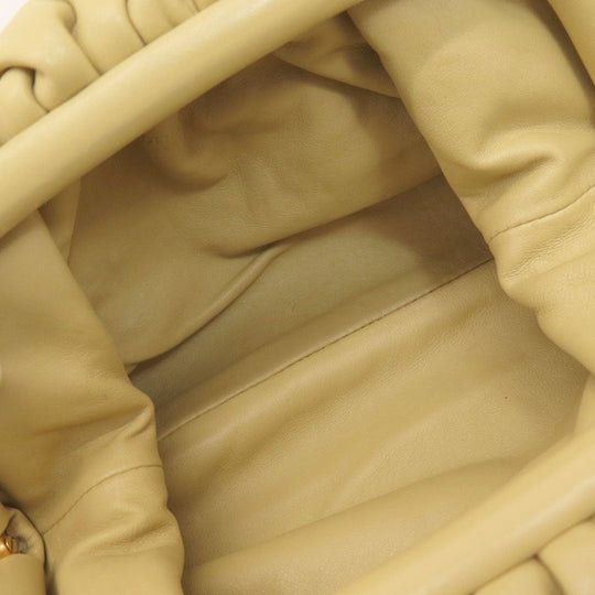 BOTTEGAVENETA Shoulder Bag Calfskin beige Gamaguchi Shoulder Women Used Authentic