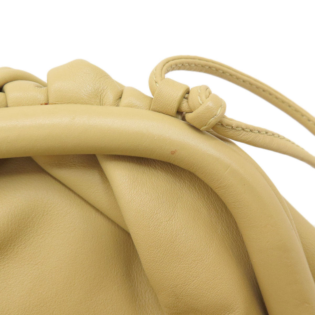 BOTTEGAVENETA Shoulder Bag Calfskin beige Gamaguchi Shoulder Women Used Authentic
