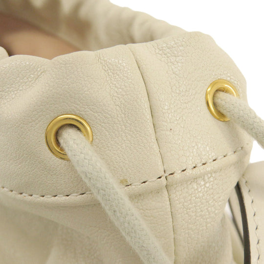 GUCCI Tote Bag 602118 leather white Horsebit Bucket Bag Women Used Authentic