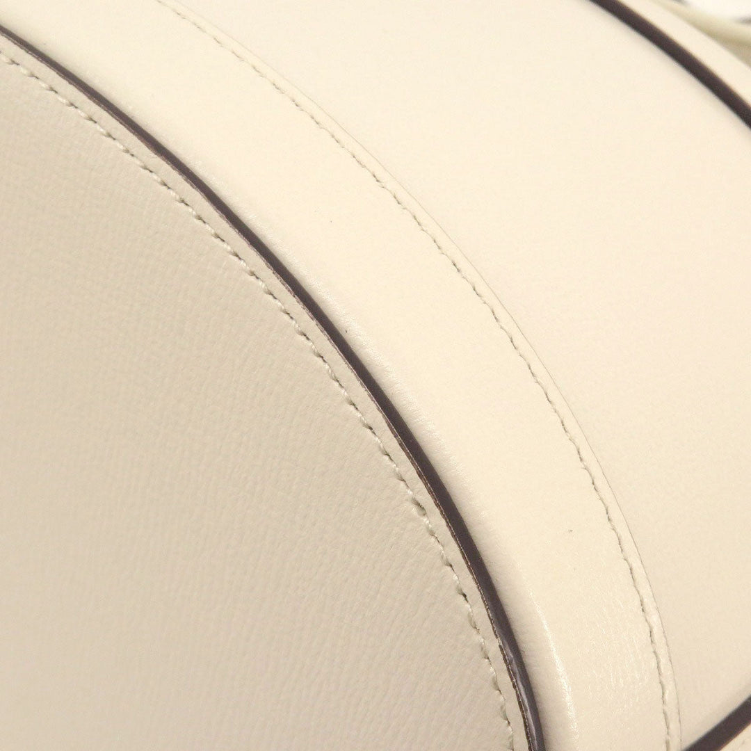 GUCCI Tote Bag 602118 leather white Horsebit Bucket Bag Women Used Authentic