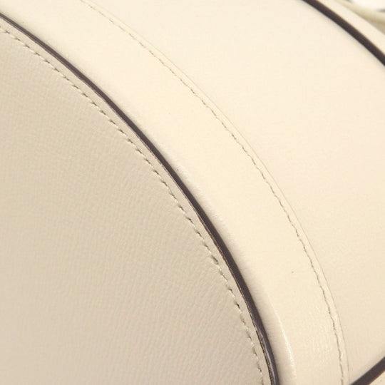 GUCCI Tote Bag 602118 leather white Horsebit Bucket Bag Women Used Authentic