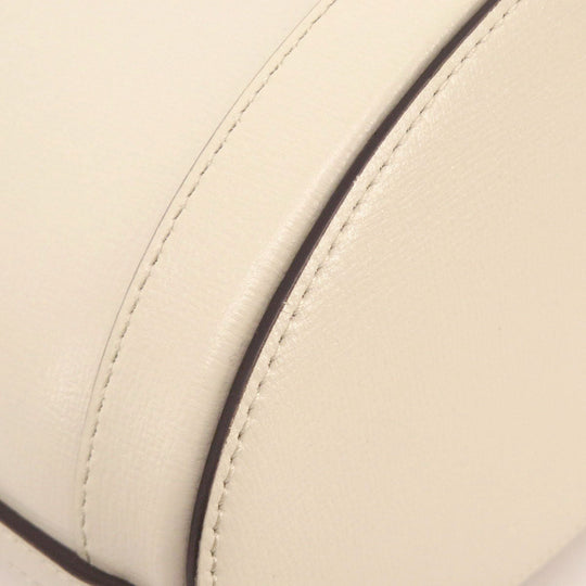GUCCI Tote Bag 602118 leather white Horsebit Bucket Bag Women Used Authentic