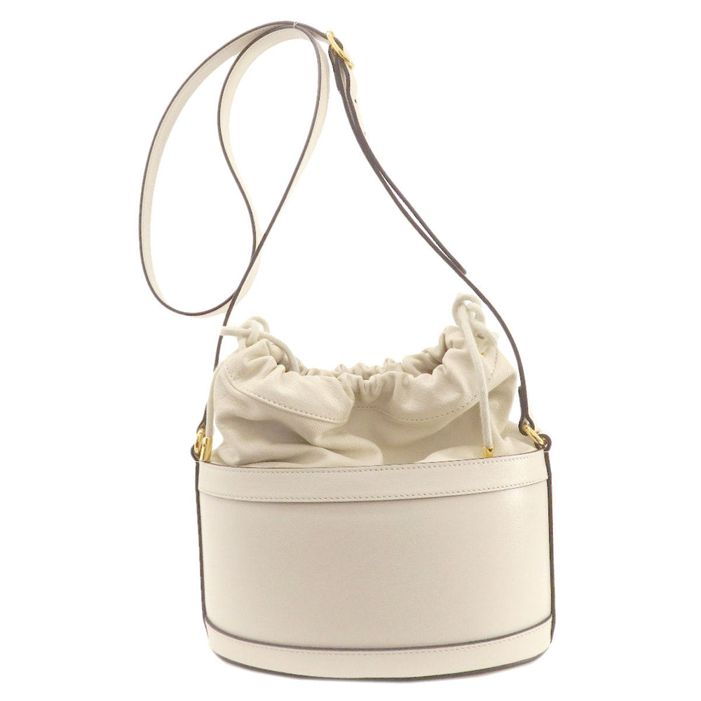 GUCCI Tote Bag 602118 leather white Horsebit Bucket Bag Women Used Authentic