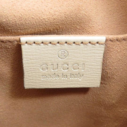 GUCCI Tote Bag 602118 leather white Horsebit Bucket Bag Women Used Authentic
