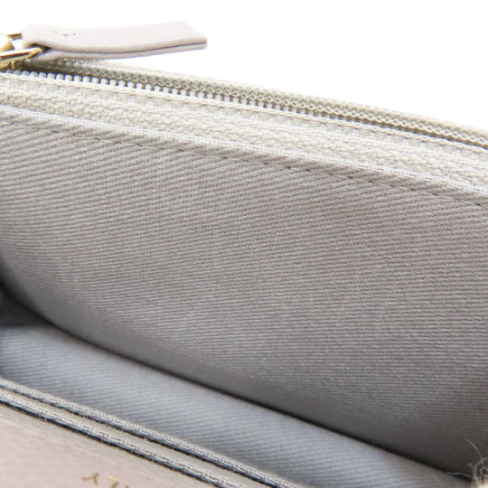 CHANEL Long Wallet Purse Caviar skin gray Chain Wallet Matelasse Gold Metal Women Used Authentic