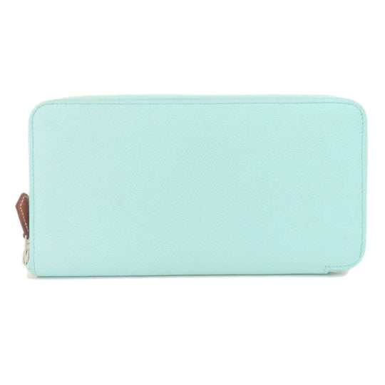 HERMES Long Wallet Purse Epsom Mint blue Azap Silk in Long