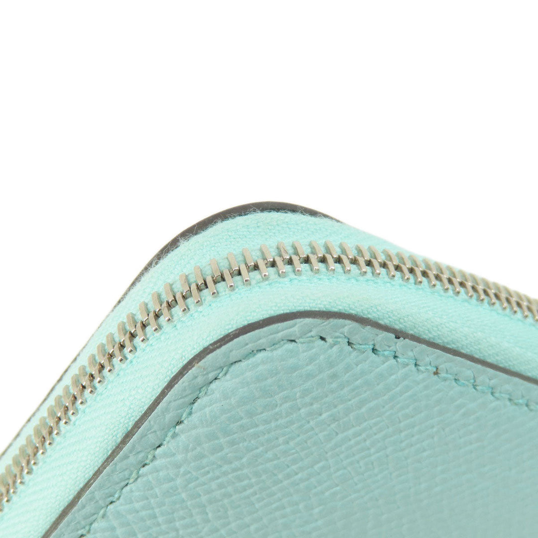 HERMES Long Wallet Purse Epsom Mint blue Azap Silk in Long