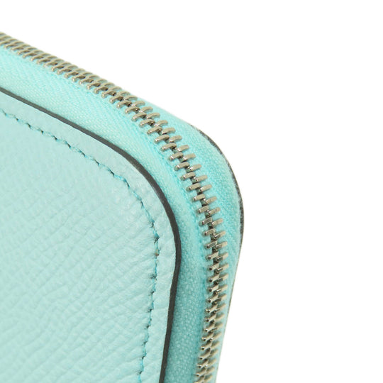 HERMES Long Wallet Purse Epsom Mint blue Azap Silk in Long
