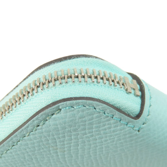 HERMES Long Wallet Purse Epsom Mint blue Azap Silk in Long