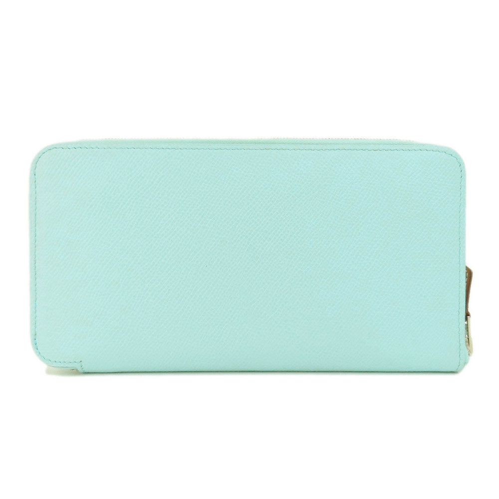 HERMES Long Wallet Purse Epsom Mint blue Azap Silk in Long