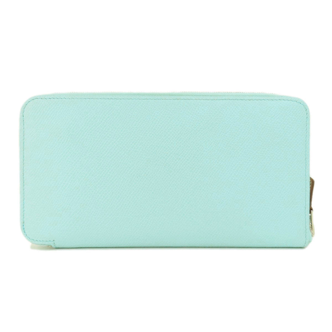 HERMES Long Wallet Purse Epsom Mint blue Azap Silk in Long