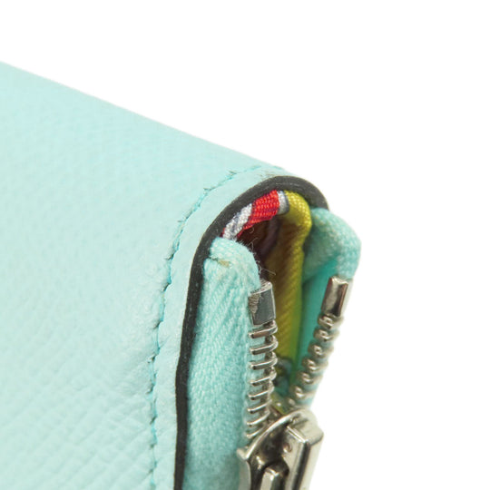 HERMES Long Wallet Purse Epsom Mint blue Azap Silk in Long