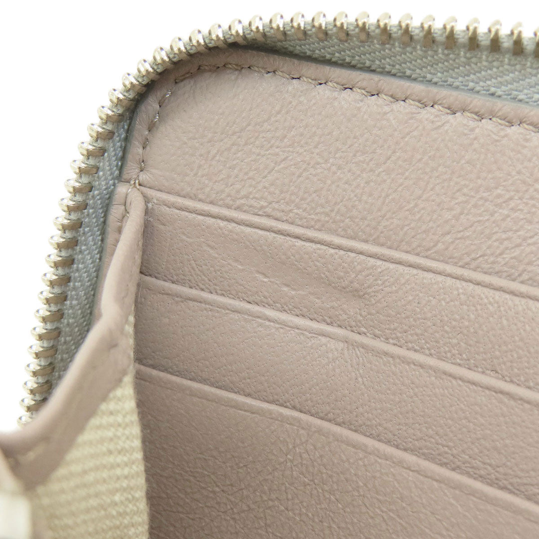 JIMMY CHOO Long Wallet Purse leather Silver logo Women Used Authentic