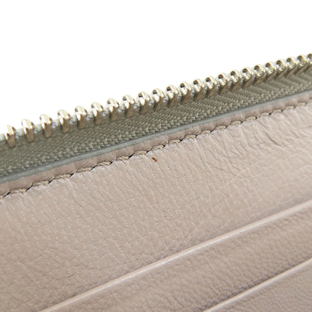 JIMMY CHOO Long Wallet Purse leather Silver logo Women Used Authentic