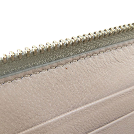 JIMMY CHOO Long Wallet Purse leather Silver logo Women Used Authentic