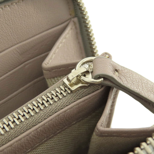 JIMMY CHOO Long Wallet Purse leather Silver logo Women Used Authentic