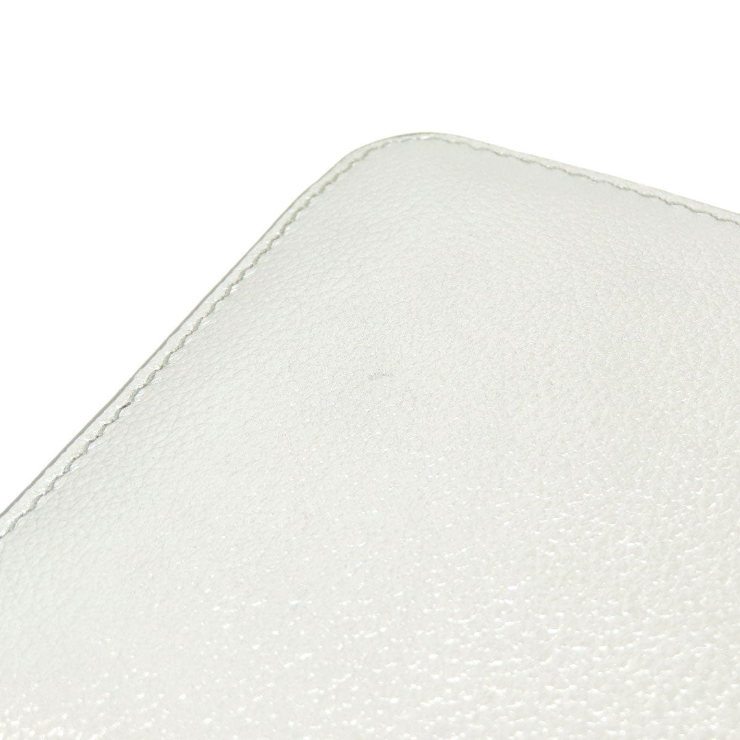 JIMMY CHOO Long Wallet Purse leather Silver logo Women Used Authentic