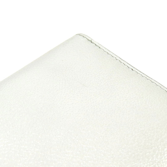 JIMMY CHOO Long Wallet Purse leather Silver logo Women Used Authentic