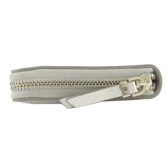 JIMMY CHOO Long Wallet Purse leather Silver logo Women Used Authentic