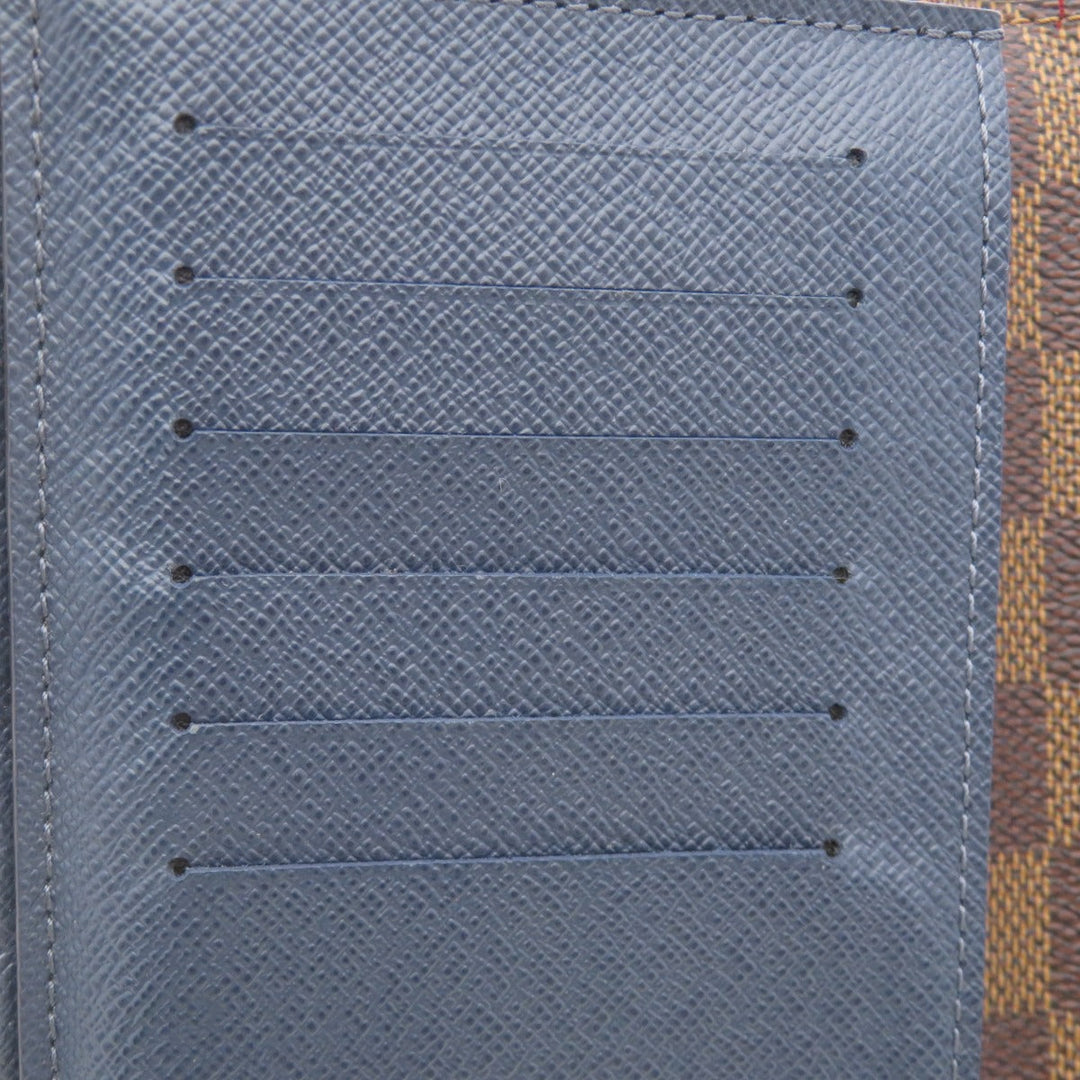 LOUIS VUITTON Long Wallet Purse N63153 Damier canvas Brown Portefeuille Brazza Former Women Used Authentic