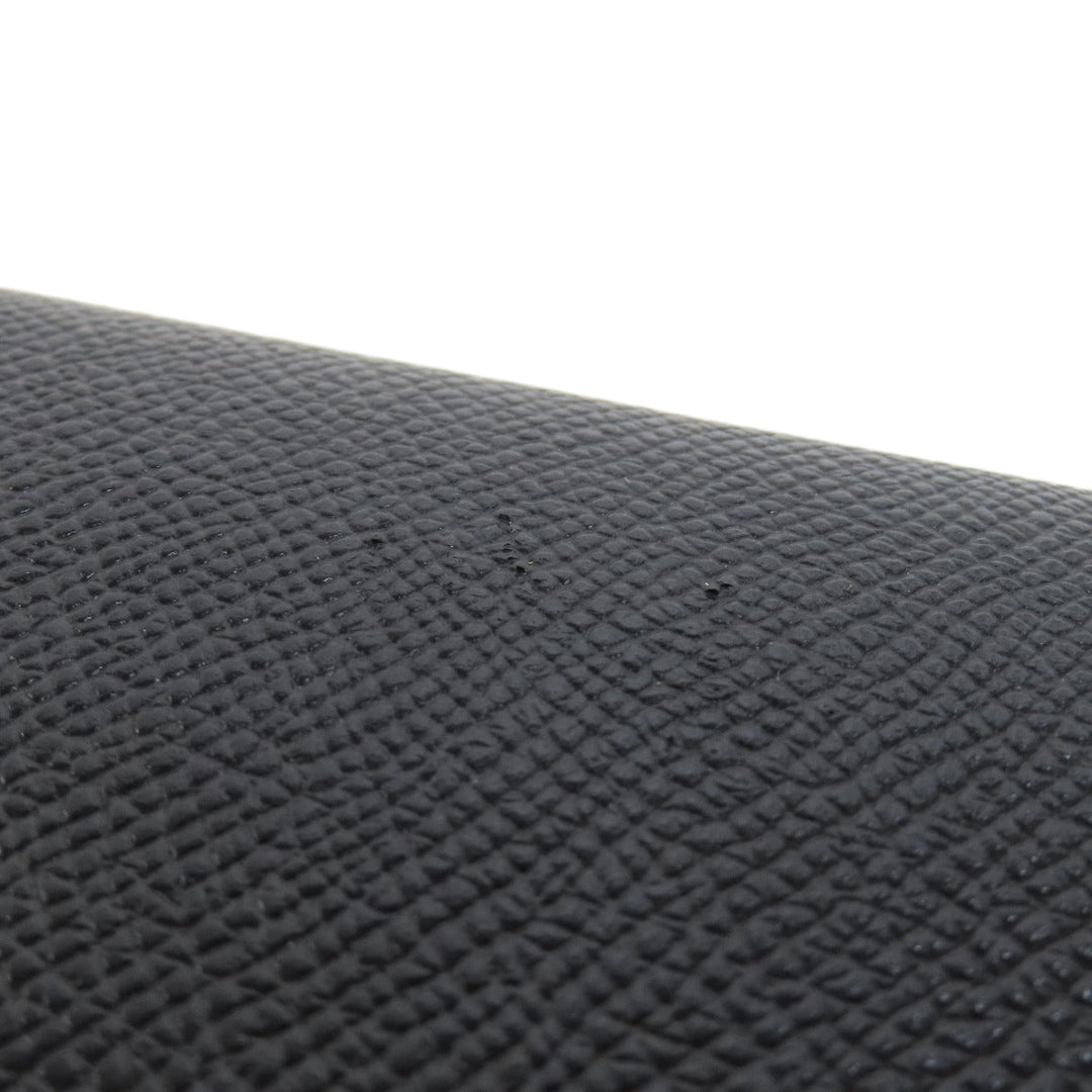BVLGARI Long Wallet Purse leather black logo