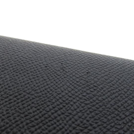 BVLGARI Long Wallet Purse leather black logo