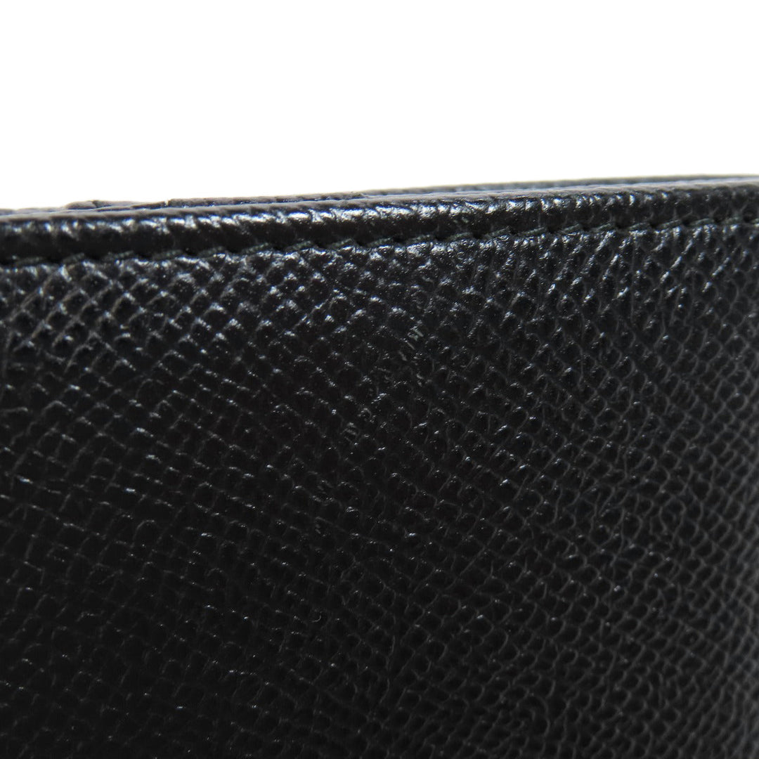BVLGARI Long Wallet Purse leather black logo