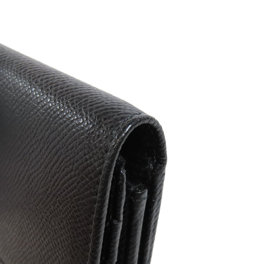 BVLGARI Long Wallet Purse leather black logo