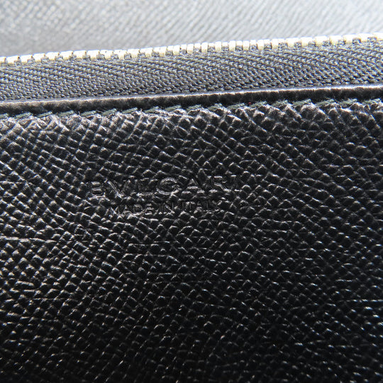 BVLGARI Long Wallet Purse leather black logo