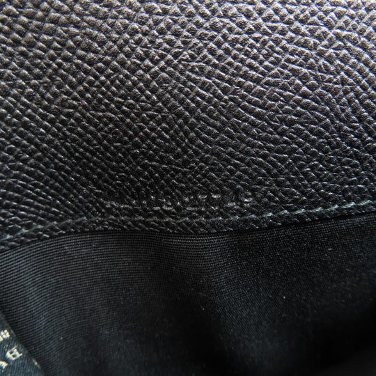 BVLGARI Long Wallet Purse leather black logo