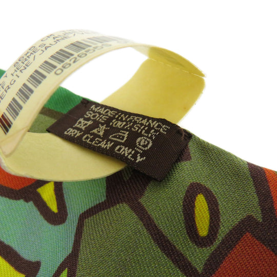 HERMES scarf silk green Twilly Women Used Authentic