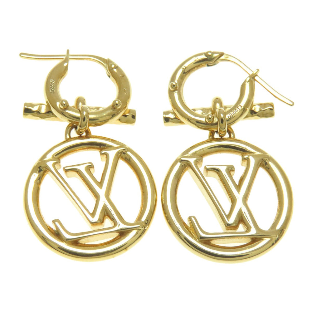 LOUIS VUITTON Pierce M00613 metallic gold Bookle Dreille Baby Louise Women Used Authentic