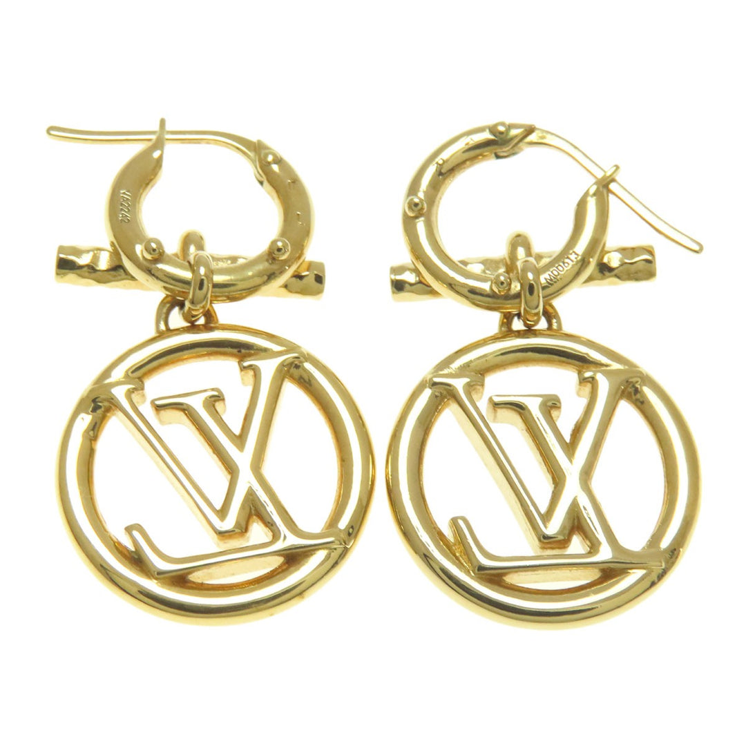 LOUIS VUITTON Pierce M00613 metallic gold Bookle Dreille Baby Louise Women Used Authentic