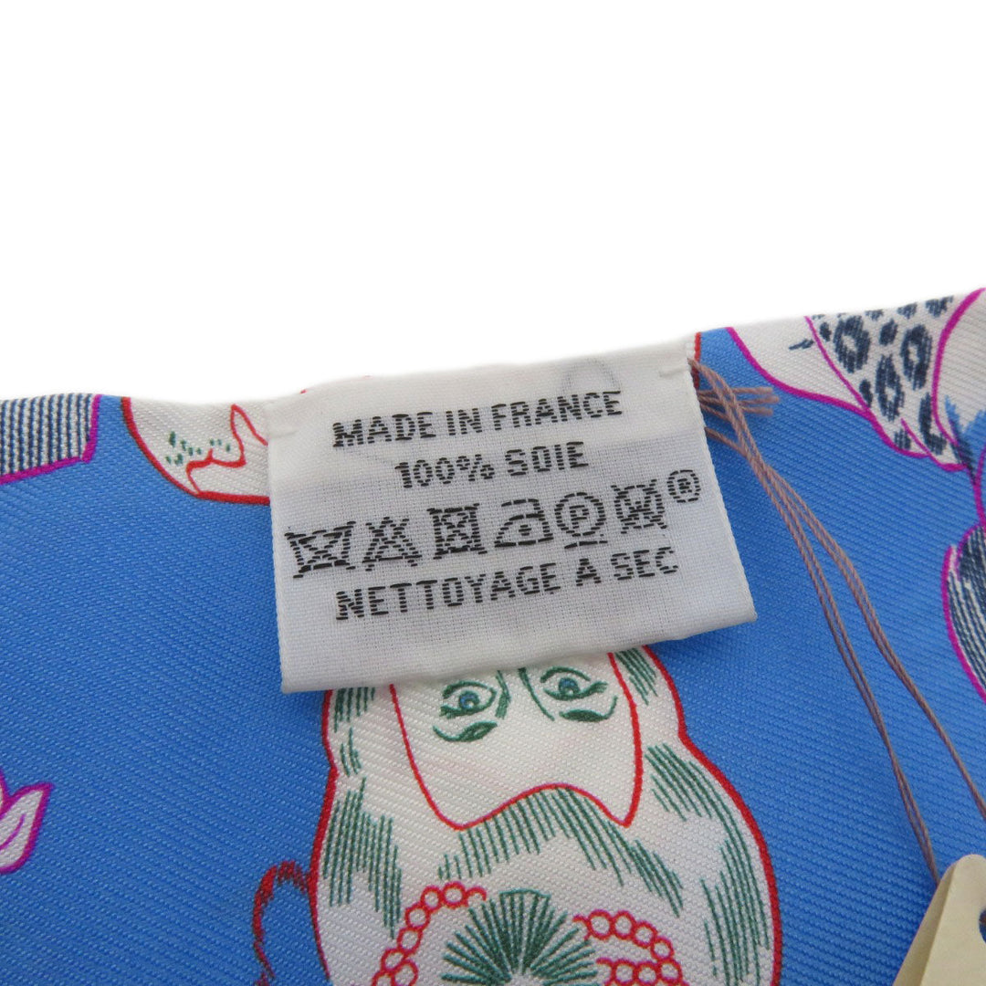 HERMES scarf silk blue Twilly Women Used Authentic
